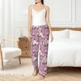 thumbnail image 5 of Uemuo Rose Flowers Pattern Women's Wide Leg Palazzo Lounge Pants with Pockets Light Weight Loose Comfy Casual Pajama Pants-Large, 5 of 9
