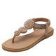 thumbnail image 2 of Sandalias de verano de talla grande para mujer, zapatos planos bohemios romanos de cuento de hadas, zapatos de playa para vacaciones en la playa, 2 of 5