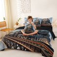 thumbnail image 3 of Erosebridal Train Twin Bedding, Steam Engine Bedding Comforter Set, Vintage Steam, Black Reversible 7pcs, 3 of 6