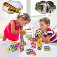 thumbnail image 4 of AMOSTING Blocs Magnétiques Blocs de Construction Jouets Éducatifs Jouet Empilable-64 Pcs, 4 of 7
