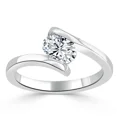 thumbnail image 2 of Aura Jewel 1.9 Ct Oval Cut Diamond Ring - 14K White Gold Plated Wedding Ring - Solitaire with Accents Bypass Ring - Proposal Ring for Wife Birthday - Solo Stone Wedding Diamond Ring for Women's, 2 of 3