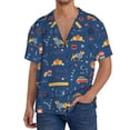 thumbnail image 1 of Fotbe French Bulldog Dog In Beret Camisa Estampada de Manga Corta para Hombre, Casual de Verano, Estilo Playero, Sin Arrugas-4X-Large, 1 of 5