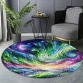 thumbnail image 6 of Circle Area Rug, Aurora Borealis22 Washable Non-Slip Floor Carpet, Soft Rug for Living Room Bedroom Decor 24 Inch, 6 of 6