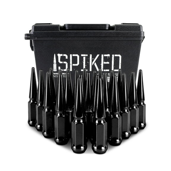 Mishimoto Spiked Lug Nuts, M14x1.5, 24-PC Set, Black