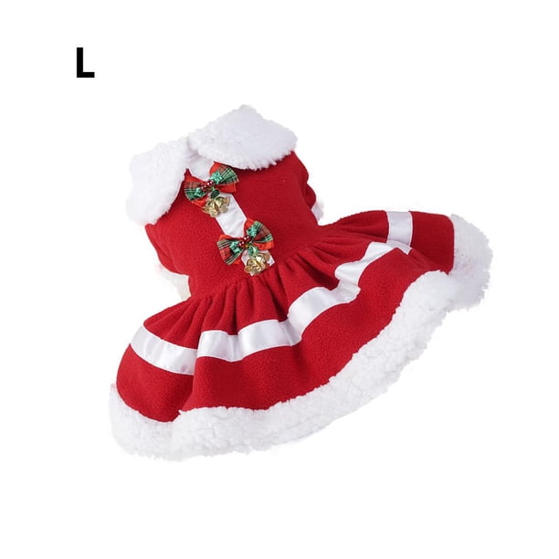 Vestido navideño para perros Gatos lindos Perro Vestido rojo para perros pequeños medianos (L)
