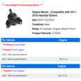 thumbnail image 2 of Engine Mount - Compatible with 2011 - 2016 Hyundai Elantra 2012 2013 2014 2015, 2 of 3