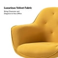 thumbnail image 4 of Velvet Tufted Office Chair Upholstered Swivel Modern Adjustable Armchair Metal Base Home Bedroom Mustard, 4 of 7