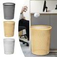 thumbnail image 2 of LANBB Bathroom Garbage Can, Can Bedroom, Office Can ( 8.4" X 9.8") Durable Household - Striped Waterproof Mini Can for Home, 2 of 5