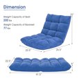 thumbnail image 2 of Costway Adjustable 14-Position Floor Chair Folding Lazy Gaming Sofa Chair Cushioned New Blue, 2 of 10