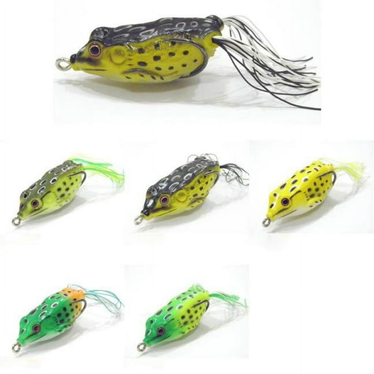 Kiplyki Wholesale 5 Hollow Body Topwater Frogs Fishing Lures Baits with, As The Picture