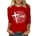 thumbnail image 2 of DPTALR T-shirt Imprimé Femme à la Mo avec Col Rond 3/4 Manches Femmes Haut, 2 of 4