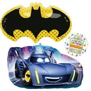 Anagram Batwheels Birthday Party Supplies Bat Emblem 3 pc Balloon Bouquet Decorations