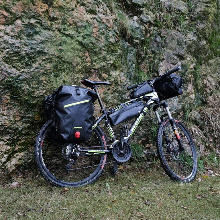 Rhinowalk Bike Bag Waterproof Bike Pannier Bag 27L Bicycle Cargo Rack  Saddle Bag Shoulder Bag Laptop Pannier Rack Bicycle Bag Green 