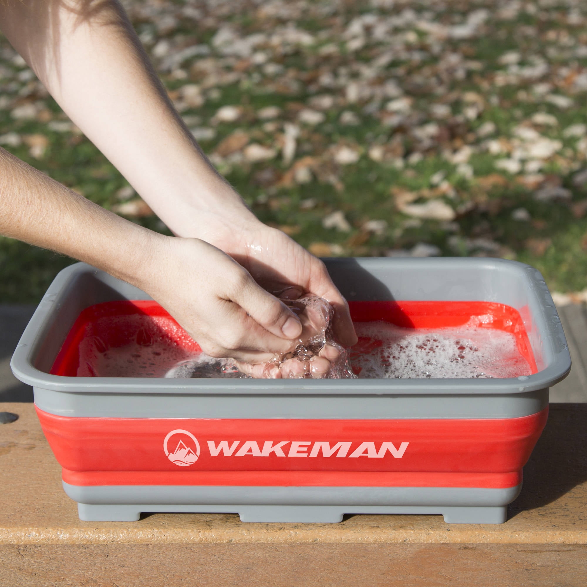 Wakeman Outdoors Collapsible Multiuse Wash Bin Portable Wash Basin//Dish Tub//Ice Bucket with 10 L Capacity for Camping