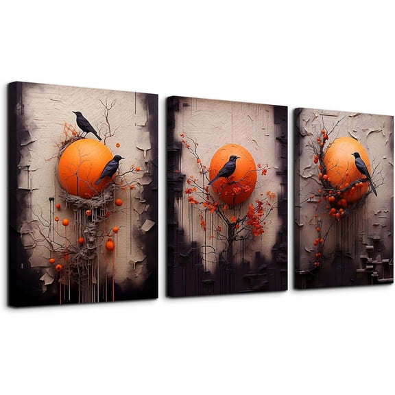 FCCUYE Abstract Canvas Wall Decor For Bedroom Wall Art For Living Room Modern Office Decorations Minimalist Art Wall Pictures Blue Abstract Ink Wall Paintings Posters Home Decor Artwork 3 Pieces