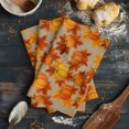 thumbnail image 6 of Orange Fall Kitchen Towels Set of 4, Water Absorbent Dish Towel, Pumpkins Thanksgiving Maple Leaf Rustic Decorative Hand Towels - Quick Drying Cloth for Cooking Baking, 18x28 Inch, 6 of 8