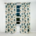 thumbnail image 2 of Designart "Marvelous Teal Blooms In Vintage Romance" Floral Blackout Curtain Single Panel, 2 of 4