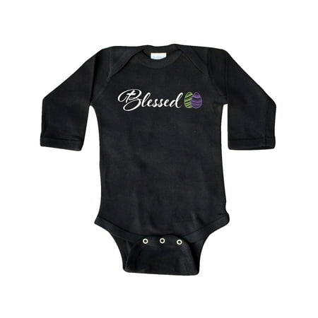 

Inktastic Easter Blessed with Green and Purple Eggs Gift Baby Boy or Baby Girl Long Sleeve Bodysuit