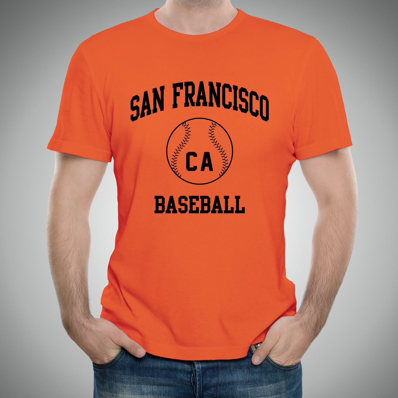 San Francisco Classic Baseball Arch Basic Cotton T-Shirt - Large - Orange - image 4 of 6