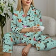 thumbnail image 4 of Goofa Christmas Dachshund Printed Women’s 2 Piece Pajama Set Super,Pajamas Women's Long Sleeve Sleepwear Soft Button Down Loungewear Pjs Lounge Set Nightwear-XX-Large, 4 of 9