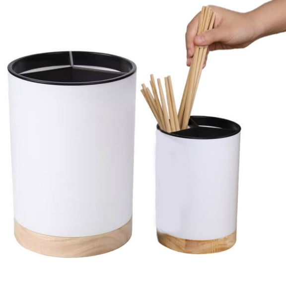 Kitchen Utensil Holder Chopstick Storage Rack, Countertop Oval Utensil Organizer Box for Cooking Tools, White Utensil Tank for Kitchen Counter - kitchen storage, utensil organizer,White,1PC,