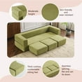 thumbnail image 4 of Jopath 79'' Convertible Sectional Sofa with 3 Footrests, Chenille Floor Sofa with High Rebound Foam Bed for Living Room/Bedroom,No Assembly Required,Green, 4 of 8
