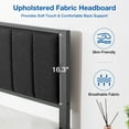 thumbnail image 4 of Lusimo Full Bed Frame with Fabric Upholstered Headboard Metal Platform Bed No Box Spring Needed, Black, 4 of 9