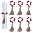 thumbnail image 3 of TINYSOME Patriotic Napkin Ring Independence Day Wood Beads Napkins Holder Farmhouse Country Napkin Rings with Tassel for 4th of July Patriotic Party Dining Table Decor, 3 of 10