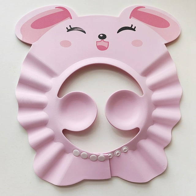 Chapeau de Bain pour Bébé Imperméable Chapeau de Shampooing pour Bébé Chapeau de Bain pour Bébé Taille Ajustable Chapeau de Shampooing Imperméable avec Protection des Oreilles Rose