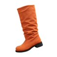 thumbnail image 2 of Womens Casual Winter Knee High Boots Low Heel Suede Sleeve Comfortable Versatile Shoes Low Heel Fall Slouchy Winter Boots, 2 of 6