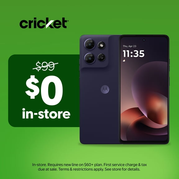 Cricket Wireless moto g power 2026 128GB, 8GB RAM (Prepaid), PANTONE Evening Blue