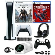 2023 Newest PlayStation_PS5 Gaming Console Disc Version Bundle with God of War Ragnarök / Assassin’s Creed Valhalla/ 10 In 1 Accessory Kit