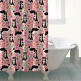 thumbnail image 2 of Pink Border Collie Dog and Flower Floral Shower Curtain 72x84in ,Bathroom Decorative Shower Curtains Set with 12 Hooks,Modern Waterproof Washable Shower Curtain, 2 of 4