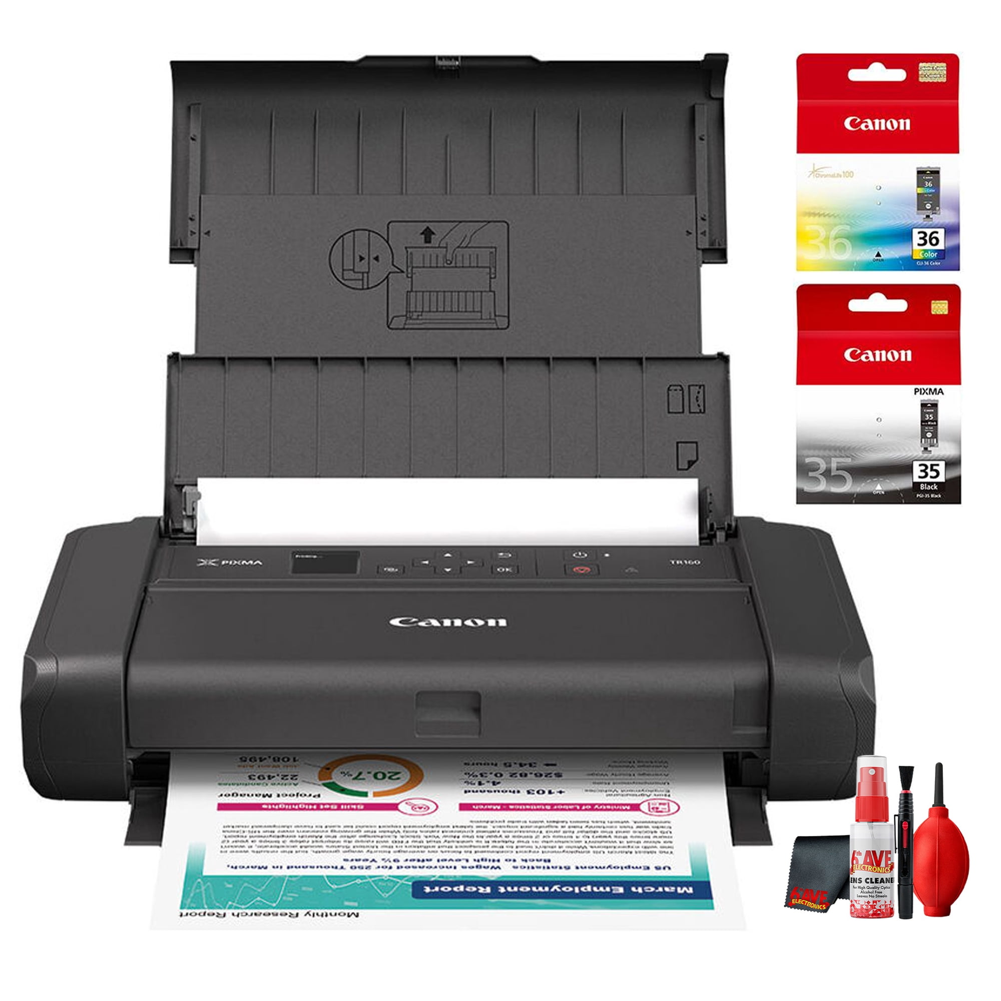 Canon PIXMA TR160 Wireless Mobile Printer Bundle (International Model)