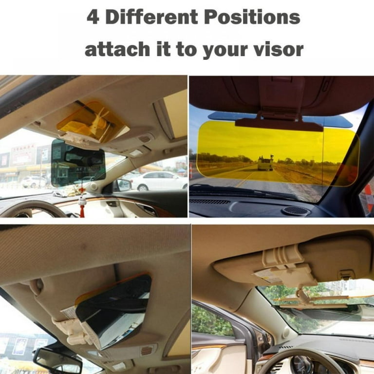 2 Pc Car Sun Visor Extender Clip On Anti Glare Night Day Safety