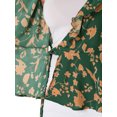 thumbnail image 6 of INSPIRE CHIC Women's Tops Floral V Neck Short Sleeves Round Hem Ruffle Peplum Blouse 2XL Green, 6 of 7