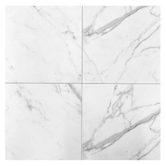 12x12 Calacatta Ceramic Tile for Walls Floors Made in USA (4 Pieces. 4SF Coverage)