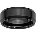 thumbnail image 1 of Ceramic Black Beveled Edge 8mm Brushed And Polished Band (Size 9.5) Made In China cer9-9.5, 1 of 5