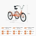 thumbnail image 5 of KFFKFF Carbon Steel Orange 26" Folding Tricycle with Rear Carrying Basket, 5 of 8