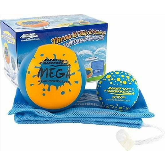 Wave Runner Soft Foam Water Bouncing Grip Balls for Kids - Beach, Pool, River, Lake