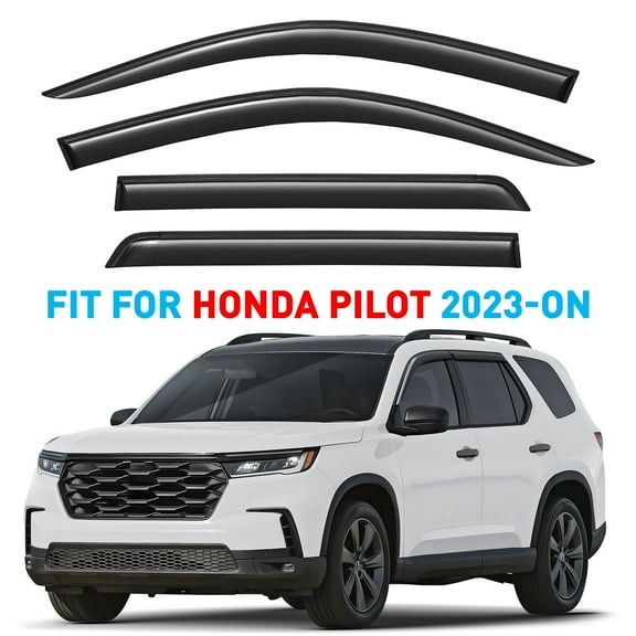 Window Deflectors Smoke Tinted Tape-On Side Window Vent Visor Deflectors Rain Guards Compatible with Honda Pilot 2023-2025 - 4 pcs. GW0940