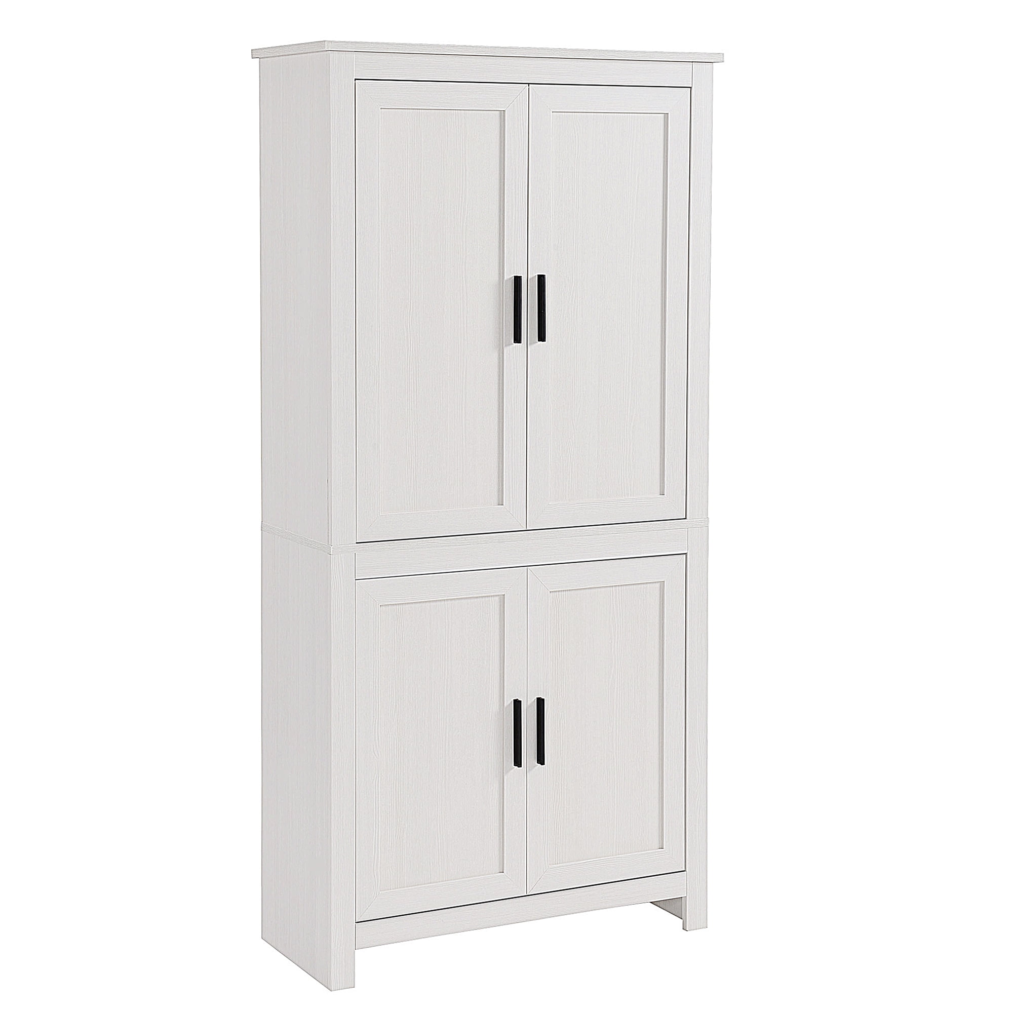 Kitchen Pantry Storage Cabinet 4 Door Wood Organizer Furniture Cupboard White 