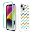 thumbnail image 2 of Designed for Apple iPhone 15 Pro Exotic Design Fashion Hybrid Dual Layer Rugged Bumper Frame Hybrid Shockproof Rubber TPU Defender Phone Case Cover [Zigzag Chevron], 2 of 4