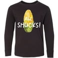 thumbnail image 3 of Inktastic Aw, Shucks Corn on the Cob Humor Long Sleeve Youth T-Shirt, 3 of 5
