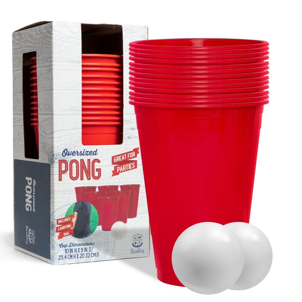 Wembley Oversized Beer Pong Party Drinking Game with 12