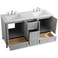 thumbnail image 3 of Elegant Decor Sommerville 60" Double Quartz Top Bathroom Vanity in Gray, 3 of 14