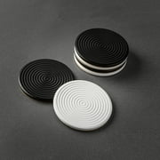 Thyme & Table 6 pack Ceramic Ribbed Coaster Set, Black