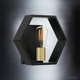 thumbnail image 3 of Urban Ambiance Luxury Industrial Wall Sconce, Small Size: 8.75"H x 10"W, with Geometric Style Elements, Natural Black Finish, UQL2773 from the Venezia Collection, 3 of 7