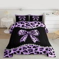 thumbnail image 2 of Castle Fairy Leopard Print Bow Queen Comforter Set,Bling Crystal Bedding Comforter Set, 2 of 8