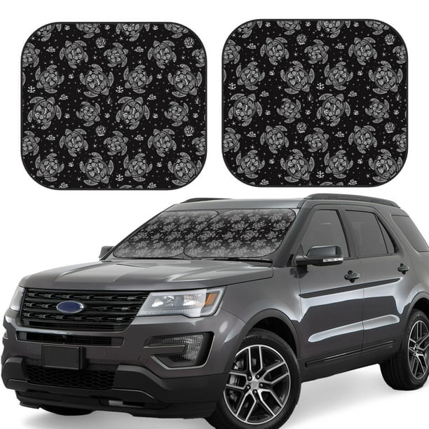 Balery Turtle Parasol para parabrisas de coche de 2 piezas | Parasol plegable para parabrisas delantero de coche para la mayoría de sedanes-Large